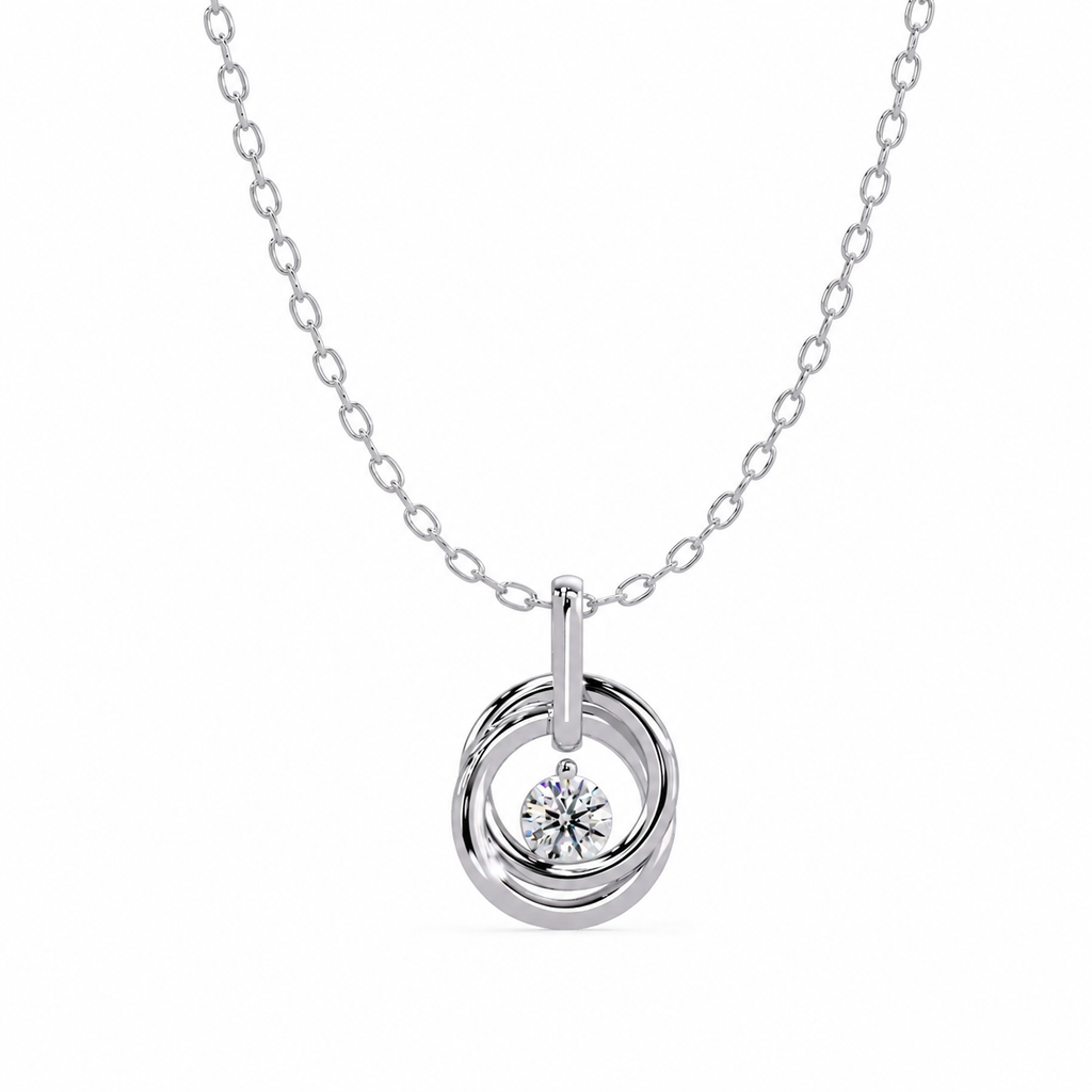 0.20 Carat Lab Grown Diamond Modern Minimalist Orbit Pendant, IGI Certified
