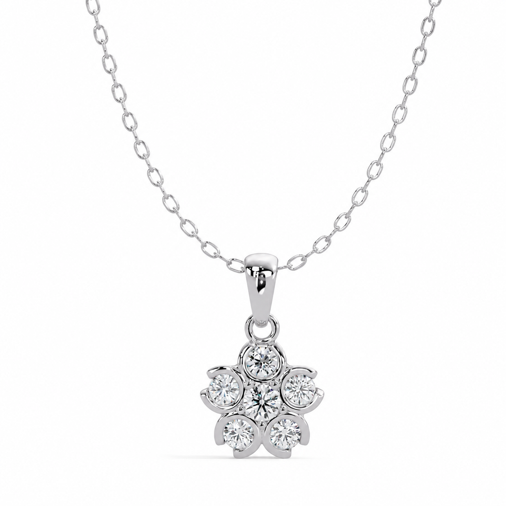 0.39 Carat Lab Grown Diamond Forever Flora Necklace, IGI Certified