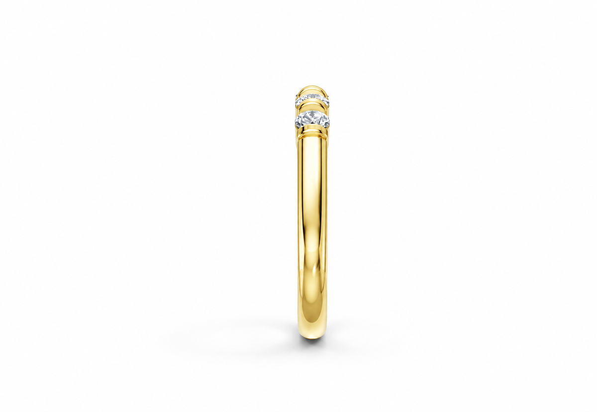 0.50 Carat Lab Grown Diamond 5 Stone Band Ring, IGI Certified