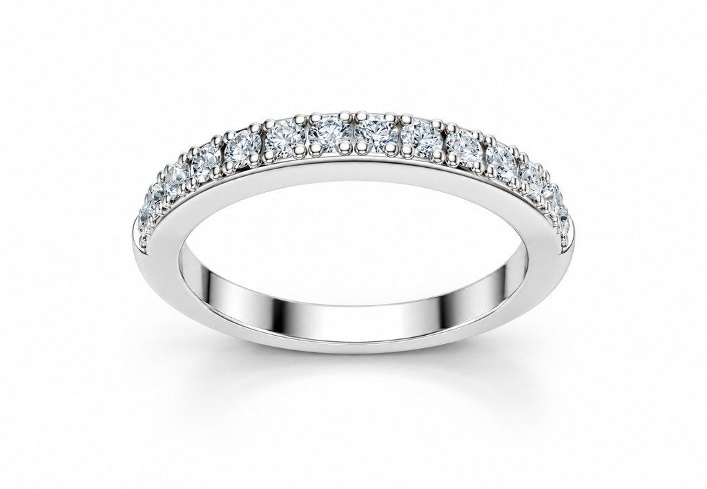 0.50 Carat Lab Grown Diamond Half Eternity Band Ring, IGI Certified