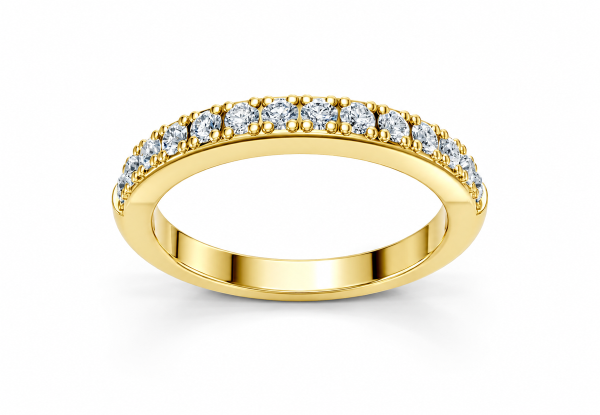 0.50 Carat Lab Grown Diamond Half Eternity Band Ring, IGI Certified