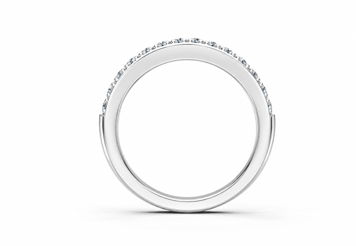 0.50 Carat Lab Grown Diamond Half Eternity Band Ring, IGI Certified