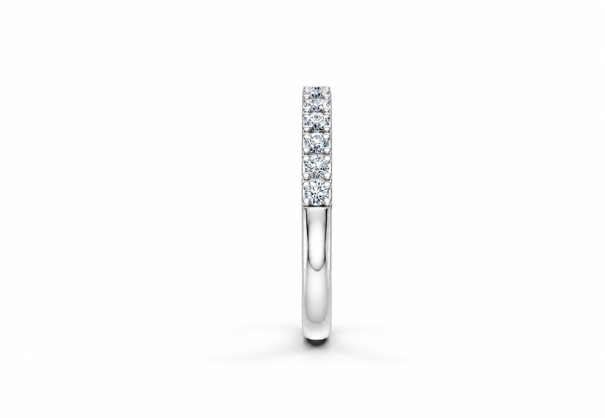 0.50 Carat Lab Grown Diamond Half Eternity Band Ring, IGI Certified