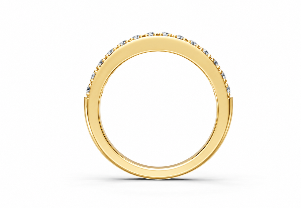 0.50 Carat Lab Grown Diamond Half Eternity Band Ring, IGI Certified