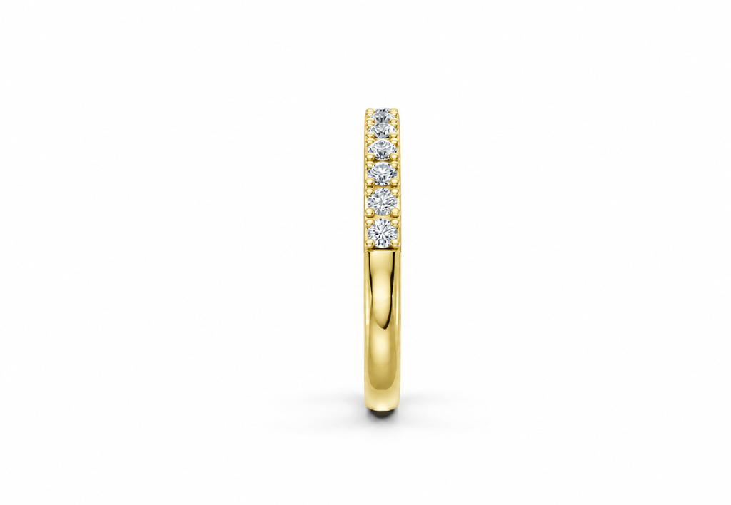 0.50 Carat Lab Grown Diamond Half Eternity Band Ring, IGI Certified