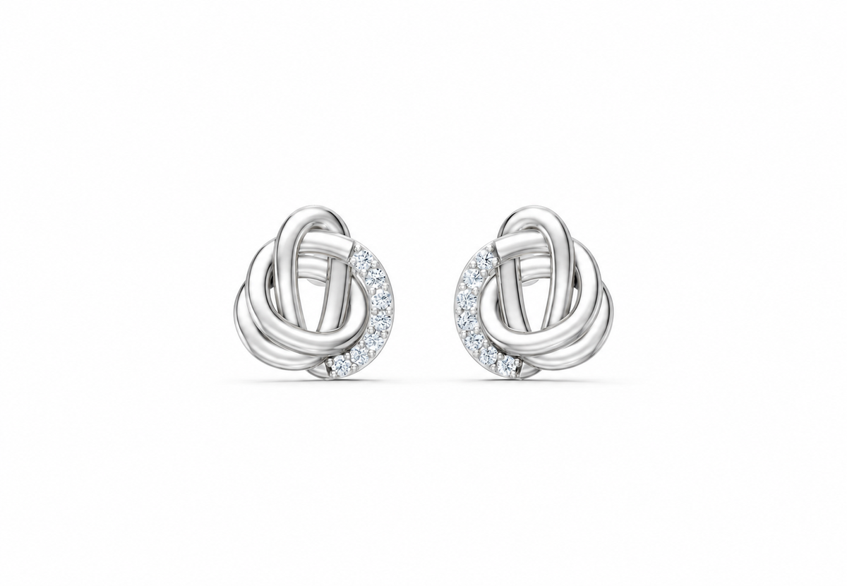 0.50 Carat Lab Grown Diamond Knot Earrings, IGI Certified
