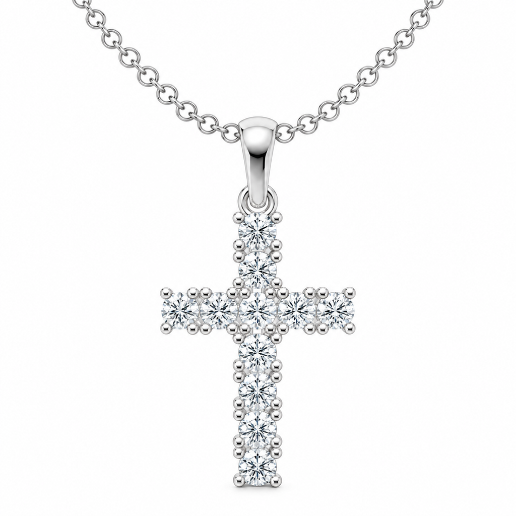 0.55 Carat Lab Grown Diamond Cross Pendant, IGI Certified