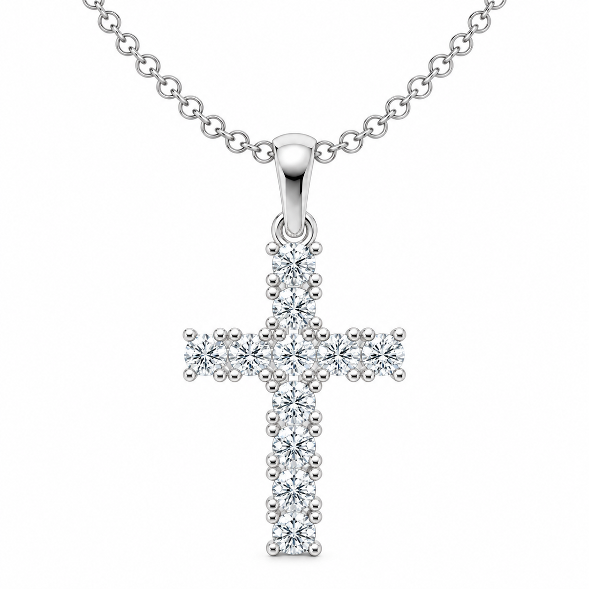 0.55 Carat Lab Grown Diamond Cross Pendant, IGI Certified