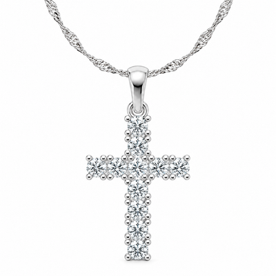 0.55 Carat Lab Grown Diamond Cross Pendant, IGI Certified