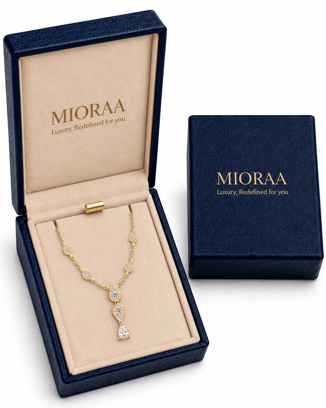 0.60 Carat Lab Grown Diamond Pear-Shaped Station Necklace, IGI Certified