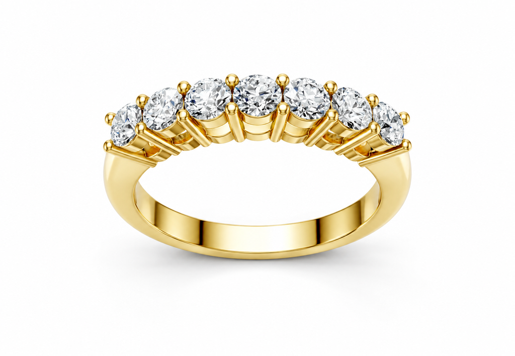 0.75 Carat Lab Grown Diamond 7 Stone Band Ring, IGI Certified
