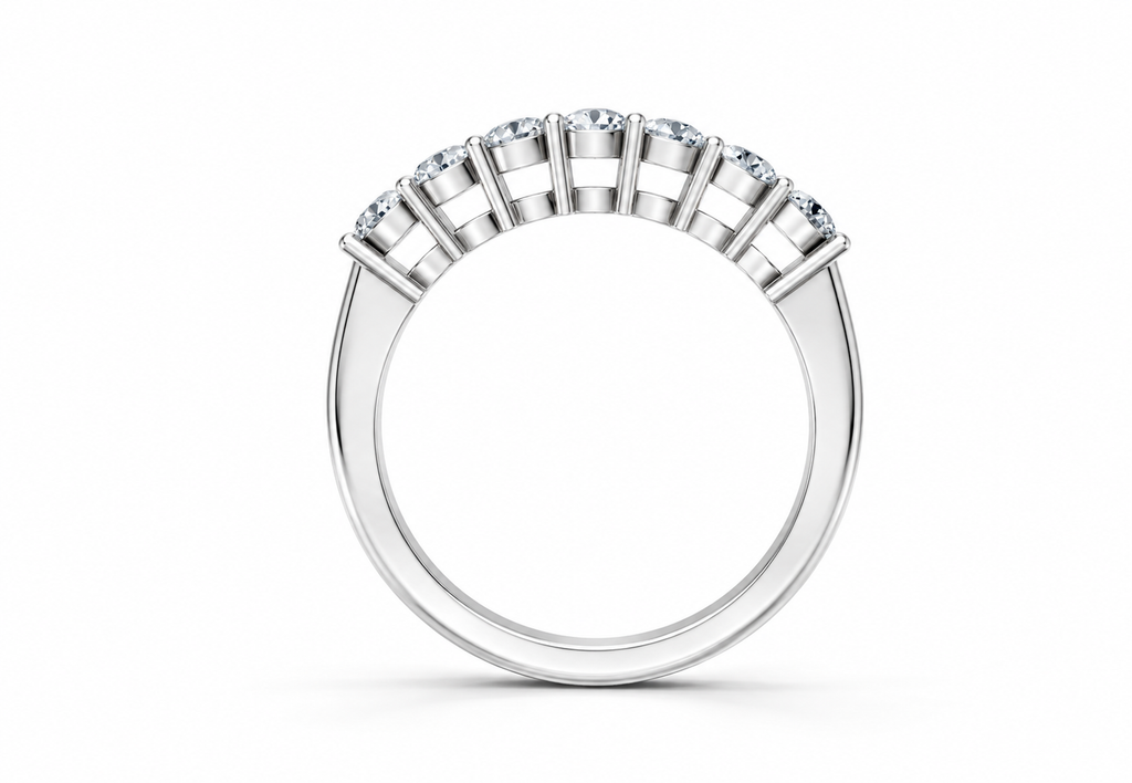 0.75 Carat Lab Grown Diamond 7 Stone Band Ring, IGI Certified