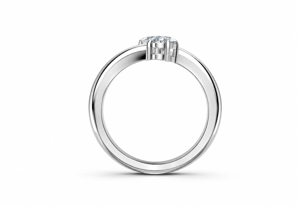 0.75 Carat Lab Grown Diamond Toi et Moi Pear and Oval Ring, IGI Certified