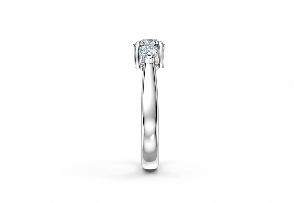 0.75 Carat Lab Grown Diamond Trilogy Ring, IGI Certified
