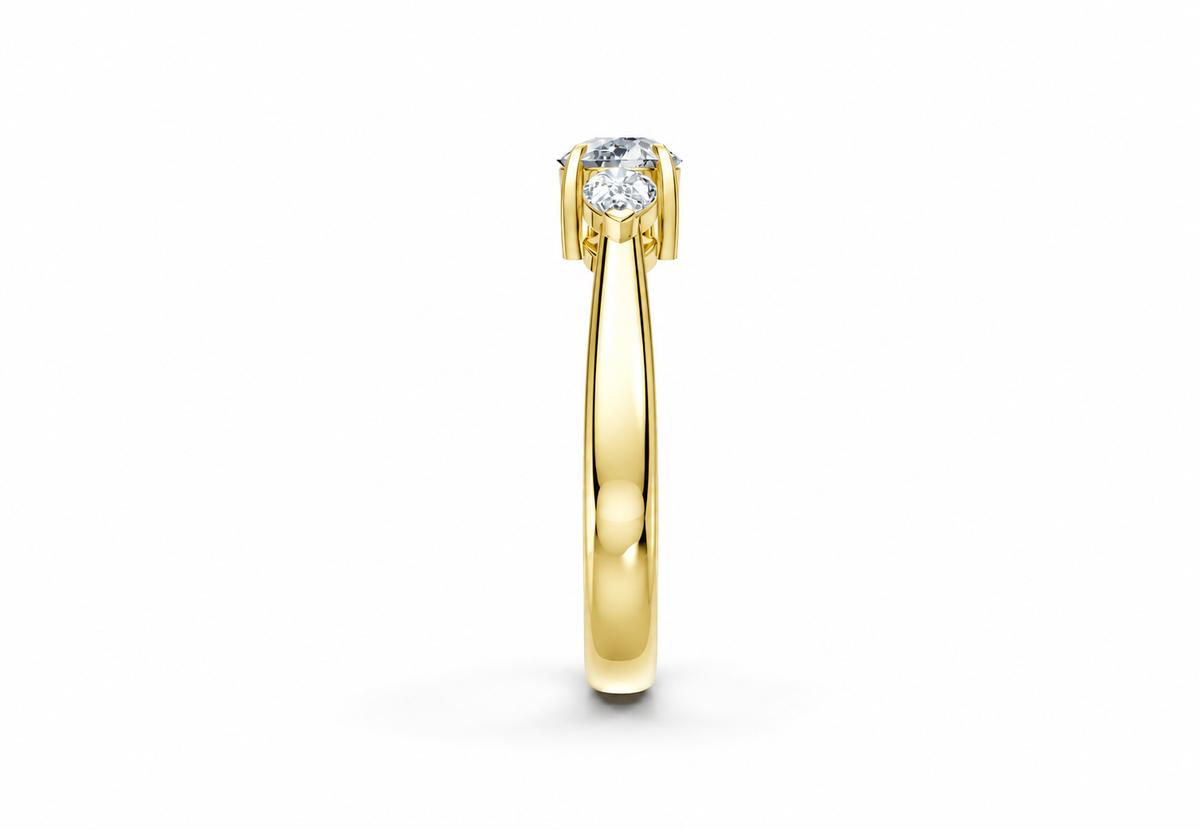 0.75 Carat Lab Grown Diamond Trilogy Ring, IGI Certified
