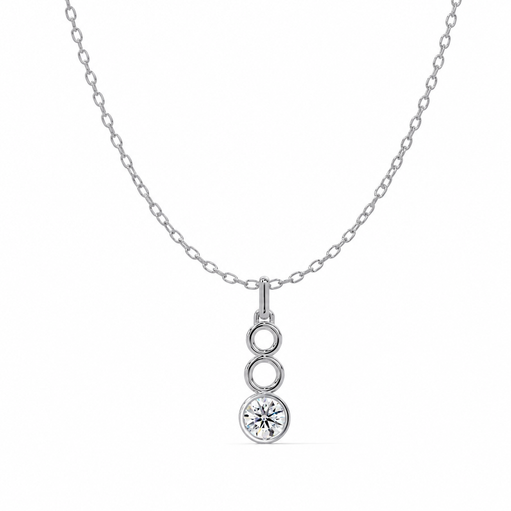 0.78 Carat Lab Grown Diamond Geometric Trio Pendant, IGI Certified