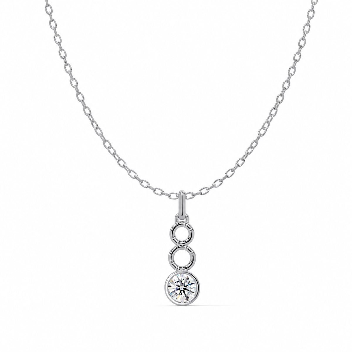 0.78 Carat Lab Grown Diamond Geometric Trio Pendant, IGI Certified