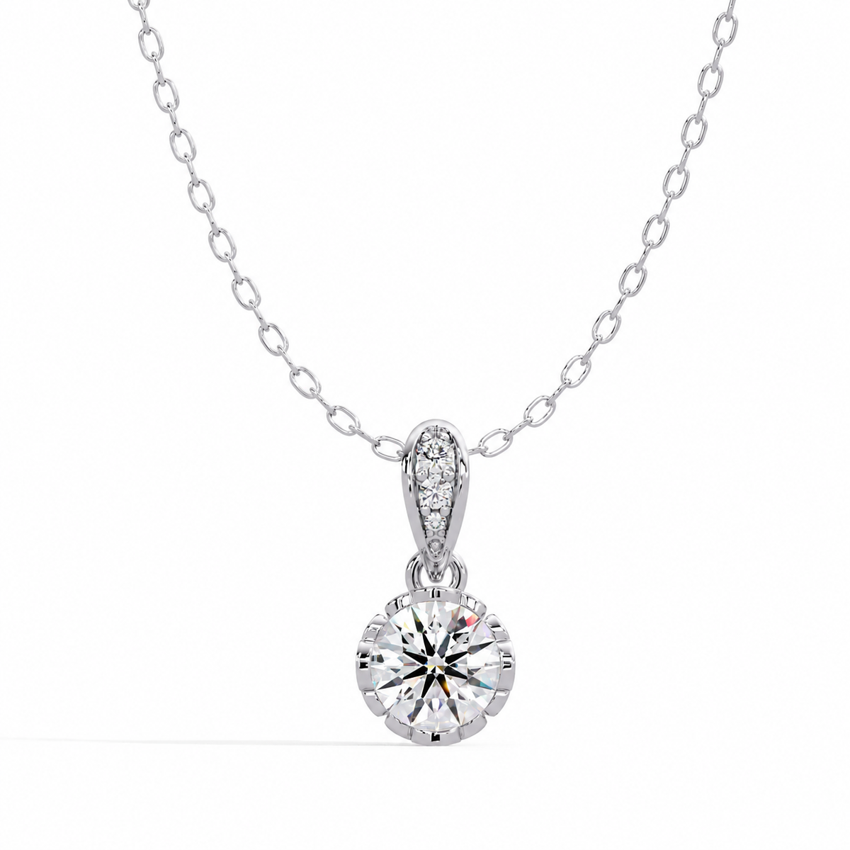 0.84 Carat Lab Grown Diamond Timeless Elegance Round Brilliant Pendant, IGI Certified