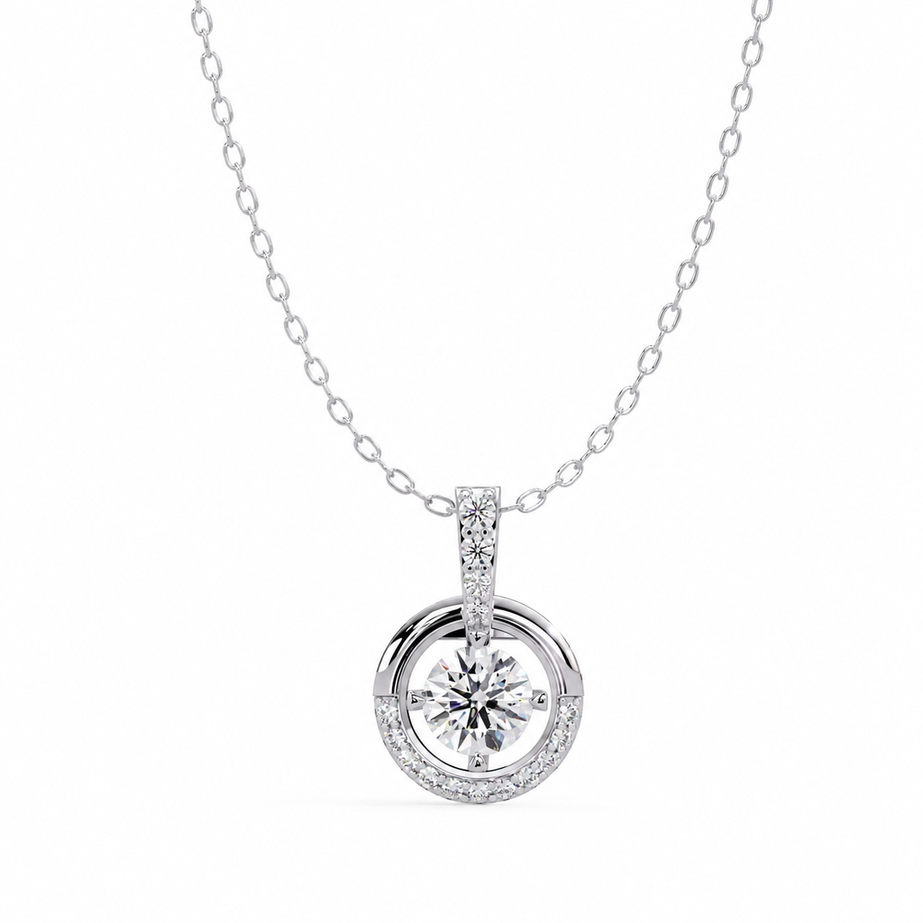 0.95 Carat Lab Grown Diamond Graceful Curves Drop Pendant, IGI Certified