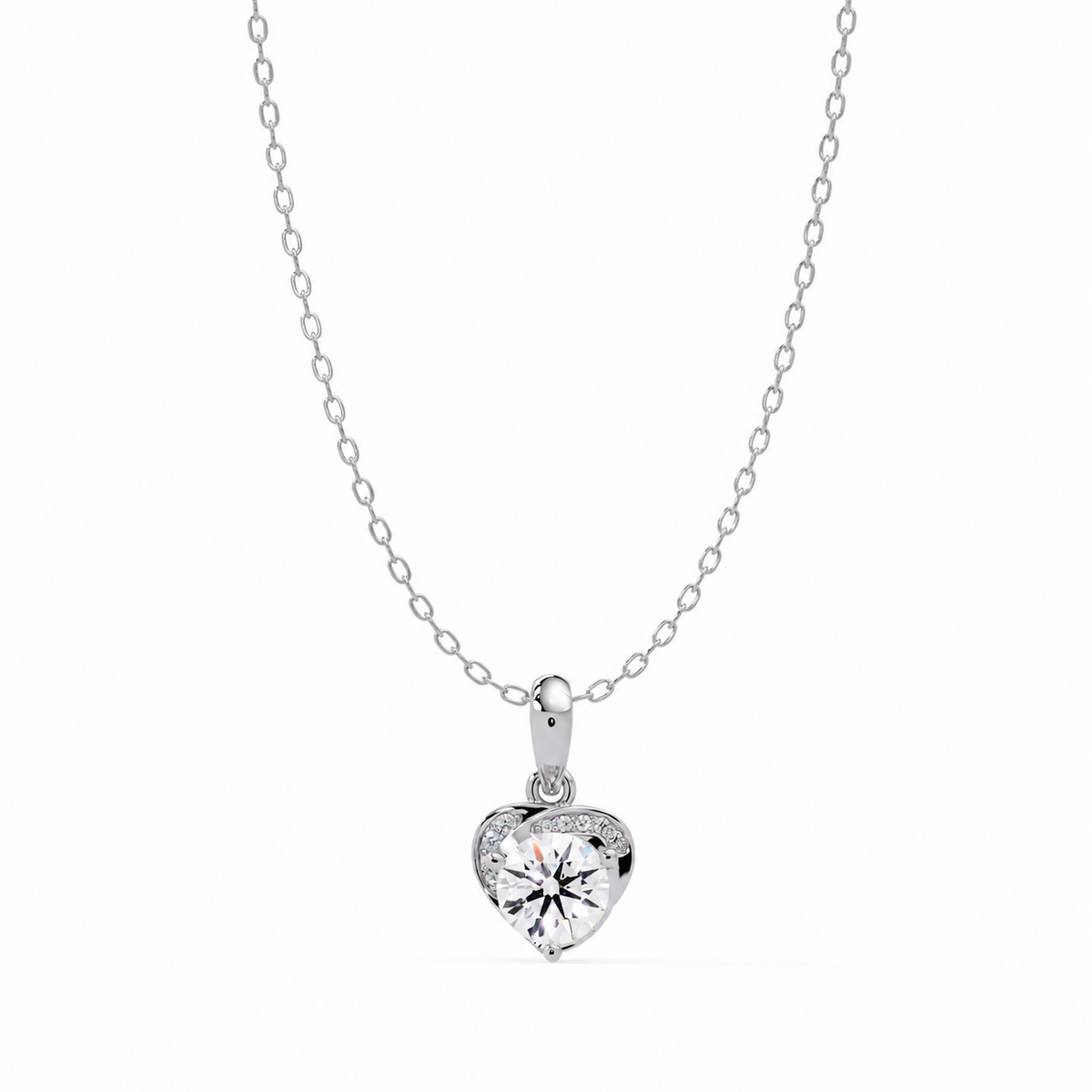 1.05 Carat Lab Grown Diamond Compassion Sparkle Heart Pendant, IGI Certified