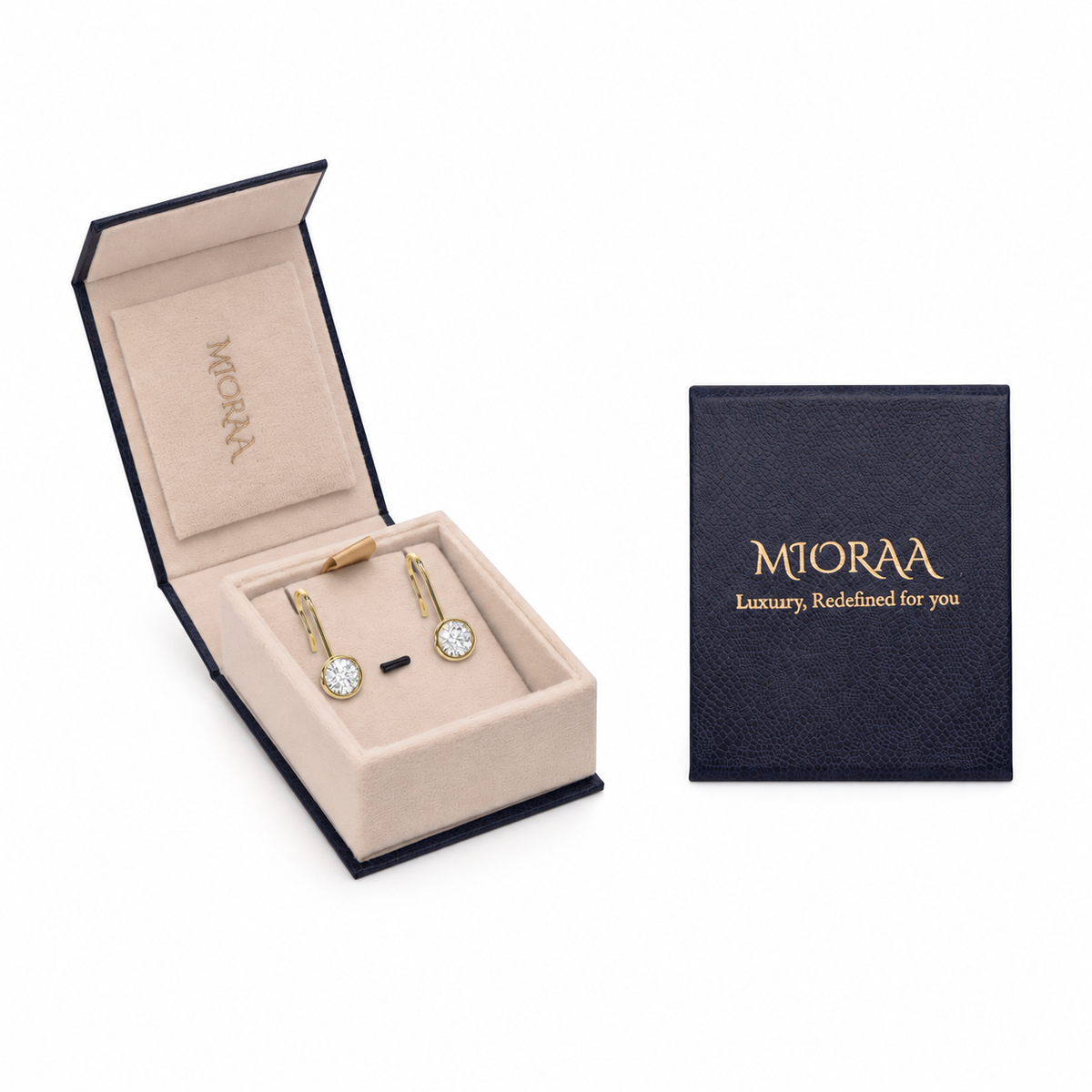 1.25 Carat Lab Grown Diamond Bezel-Set Fish Hook Earrings, IGI Certified
