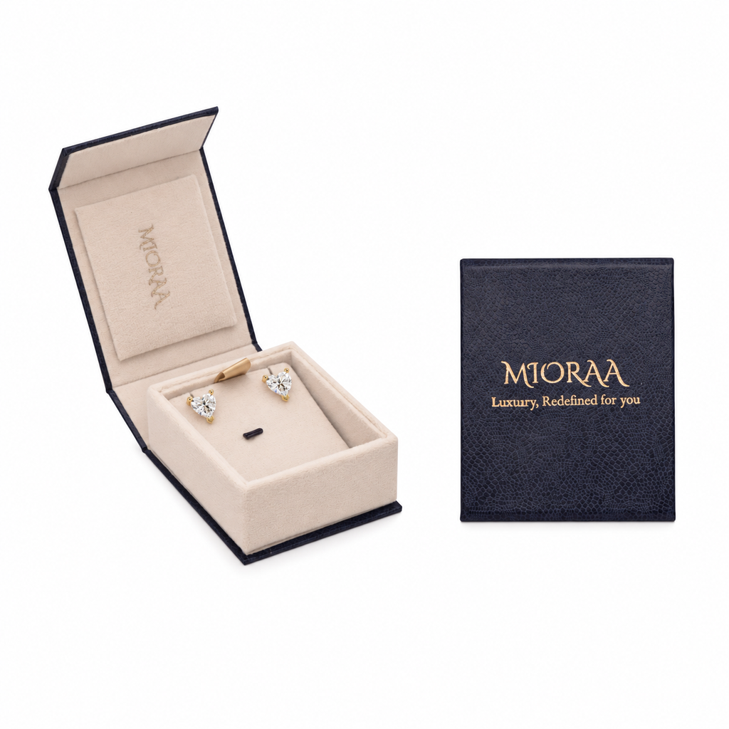 1.25 Carat Lab Grown Diamond Heart Solitaire Stud Earrings, IGI Certified