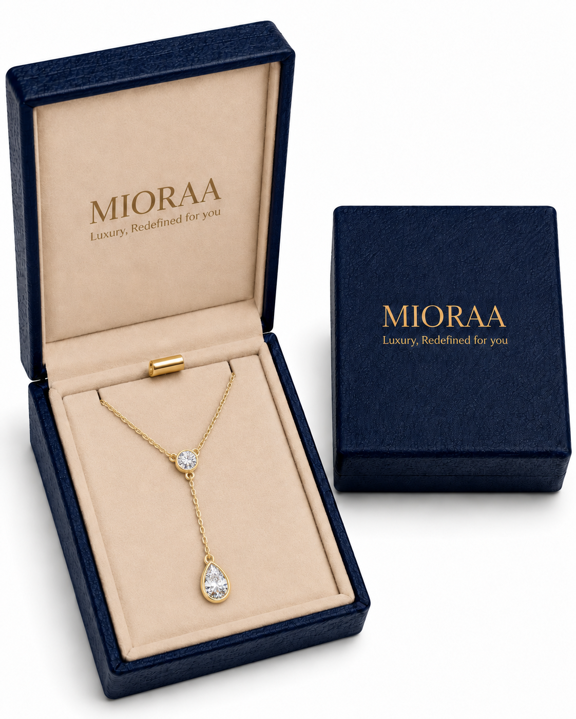 1.25 Carat Lab Grown Diamond Pear & Round Y-Drop Necklace, IGI Certified