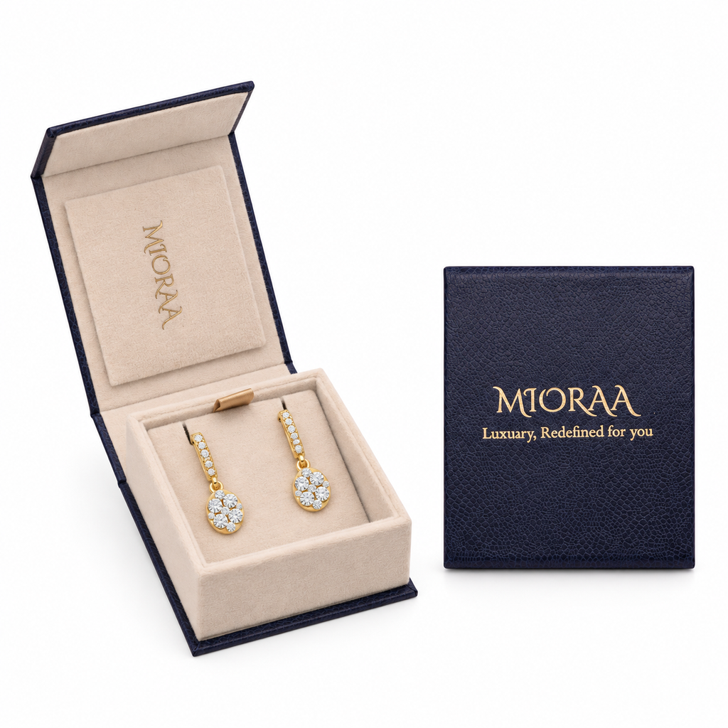 1.50 Carat Lab Grown Diamond Floral Hoop Dangle Earrings, IGI Certified