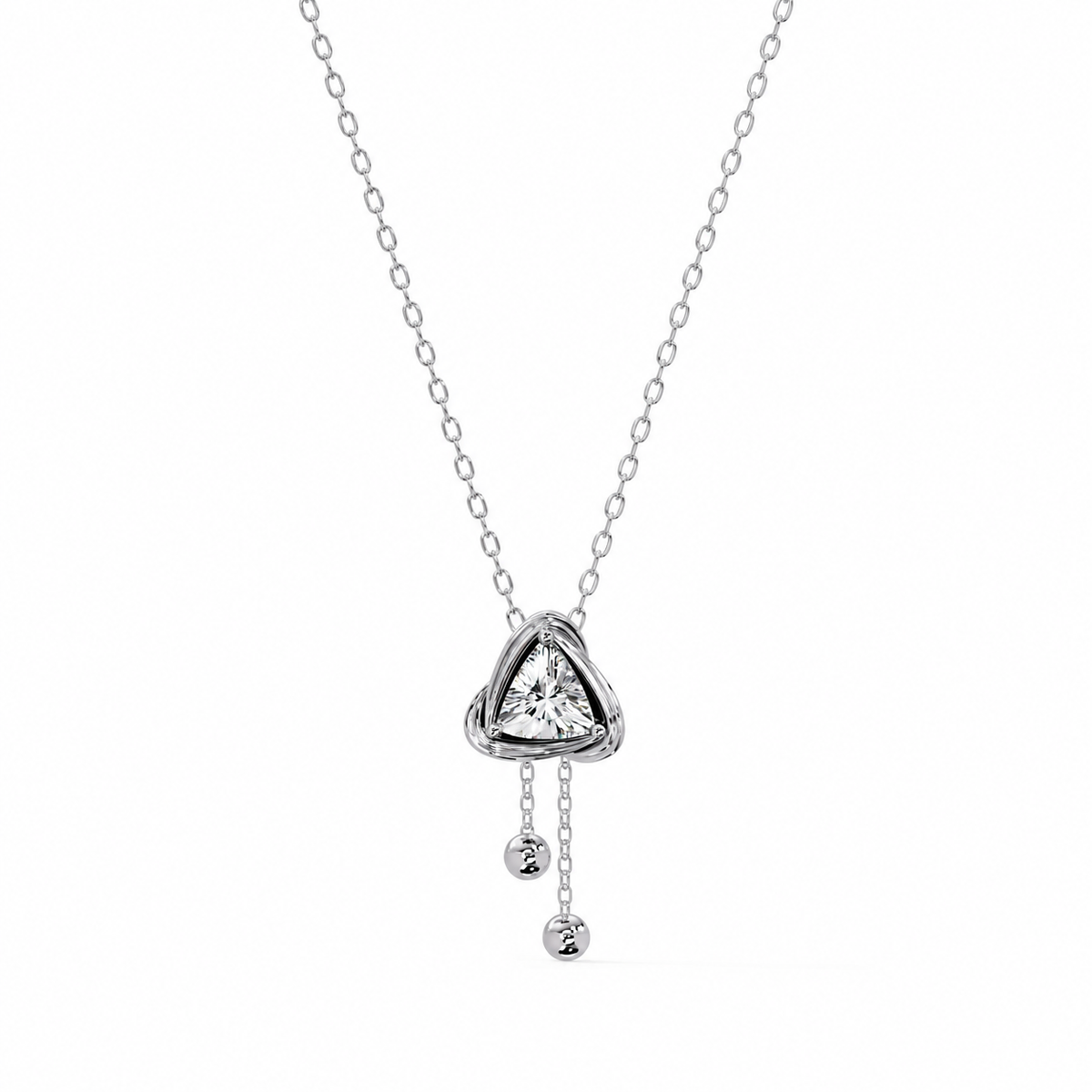 1.65 Carat Lab Grown Diamond Celestial Triangle Drop Pendant, IGI Certified