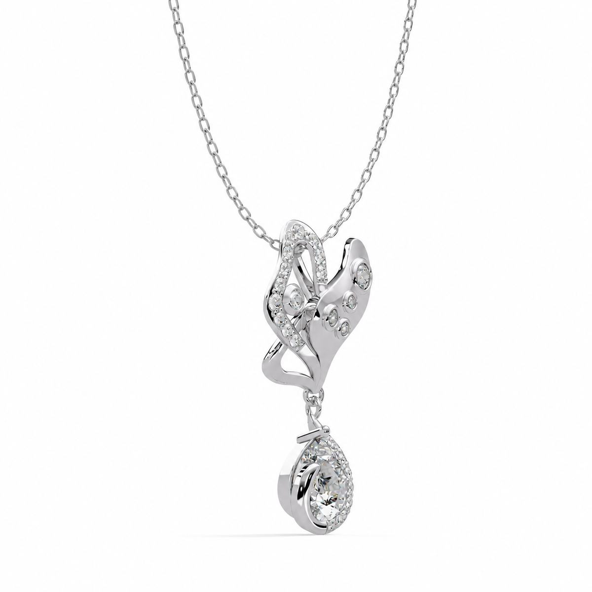 1.72 Carat Lab Grown Diamond Glamorous Halo Pendant, IGI Certified