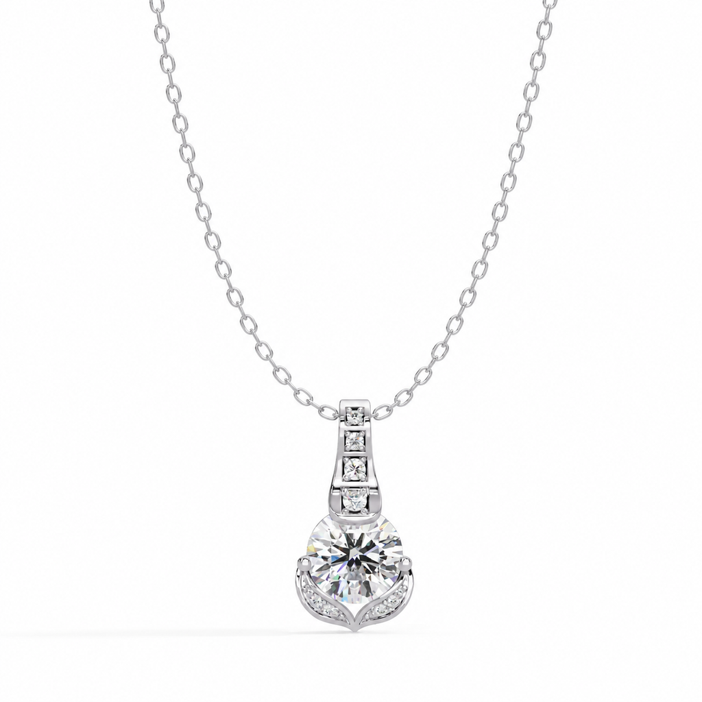 1.97 Carat Lab Grown Diamond Victorian Romance Heart Pendant, IGI Certified