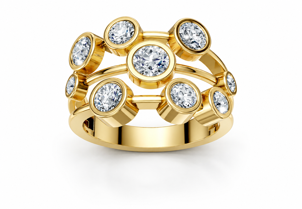 1 Carat Lab Grown Diamond Bubble Ring, IGI Certified