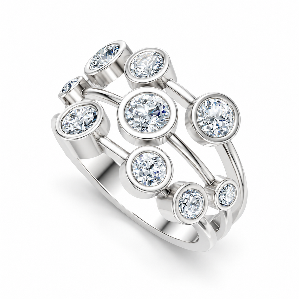 1 Carat Lab Grown Diamond Bubble Ring, IGI Certified