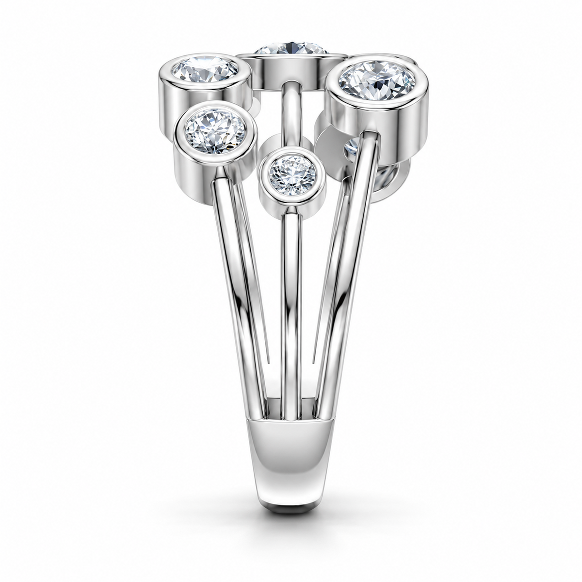 1 Carat Lab Grown Diamond Bubble Ring, IGI Certified