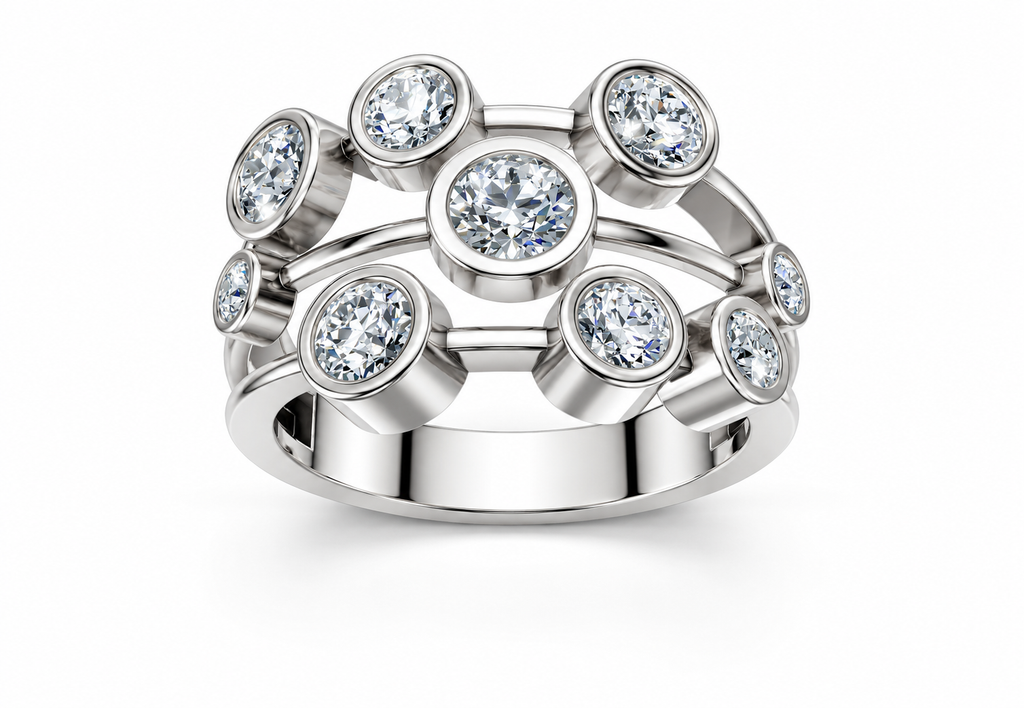 1 Carat Lab Grown Diamond Bubble Ring, IGI Certified