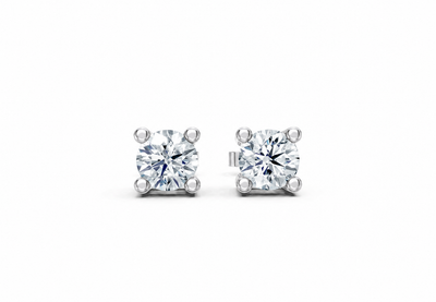 1 Carat Lab Grown Diamond Solitaire Earrings, IGI Certified
