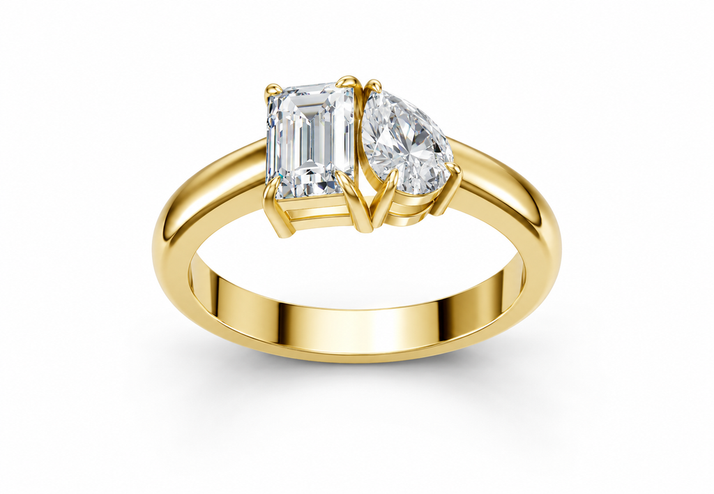 1 Carat Lab Grown Diamond Toi et Moi Ring, IGI Certified