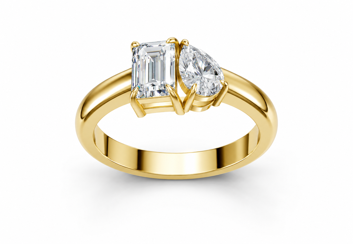 1 Carat Lab Grown Diamond Toi et Moi Ring, IGI Certified