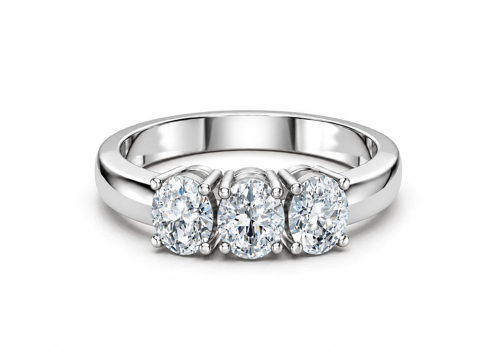 1 Carat Lab Grown Diamond Trilogy Ring, IGI Certified
