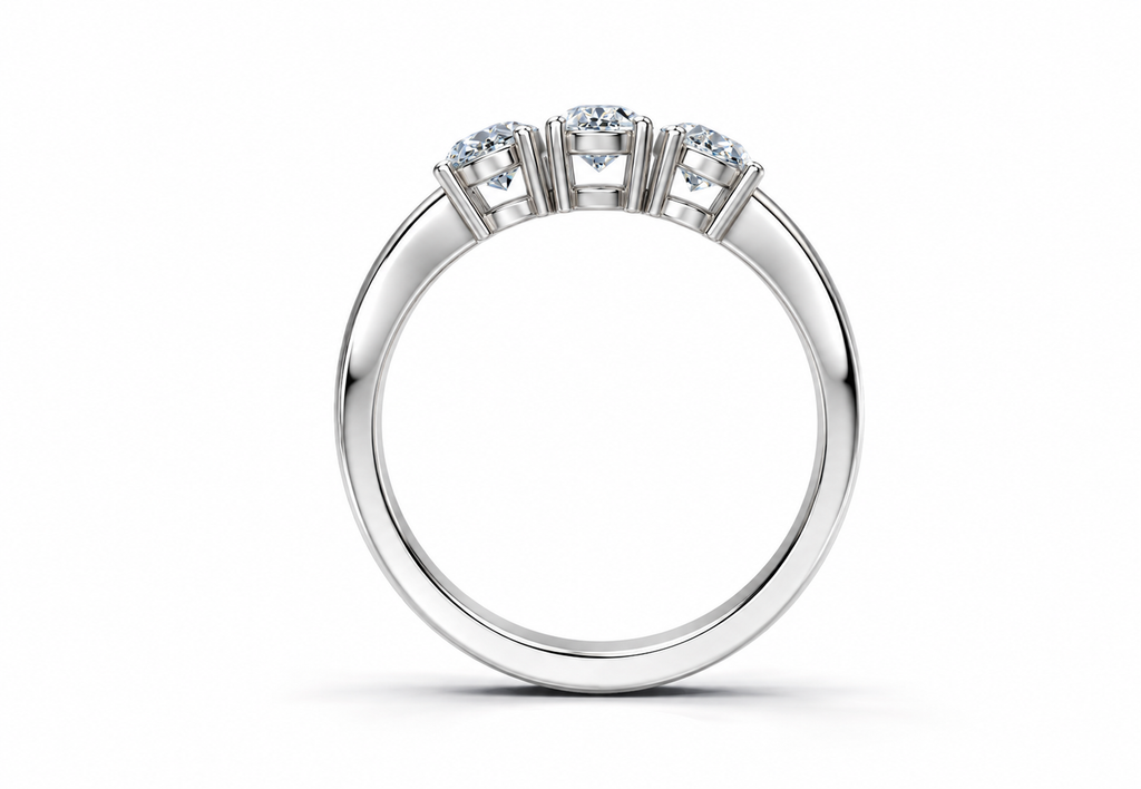 1 Carat Lab Grown Diamond Trilogy Ring, IGI Certified
