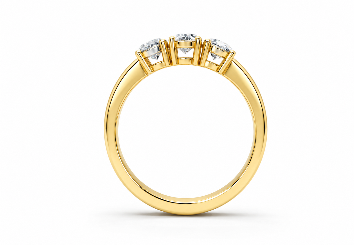 1 Carat Lab Grown Diamond Trilogy Ring, IGI Certified