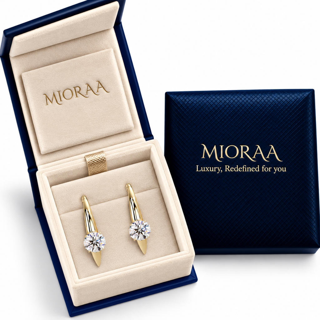 2.00 Carat Lab Grown Diamond Sculpted Solitaire Hook Earrings, IGI Certified