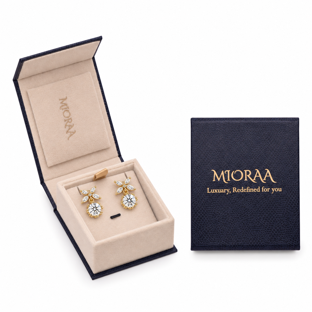 2.25 Carat Lab Grown Diamond Floral Drop Earrings, IGI Certified