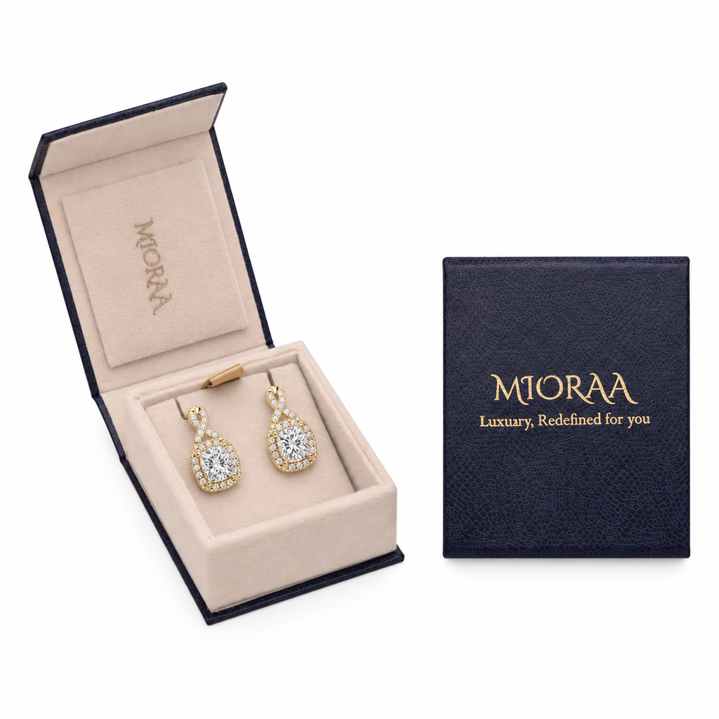 3.00 Carat Lab Grown Diamond Cushion Drop Earrings, IGI Certified