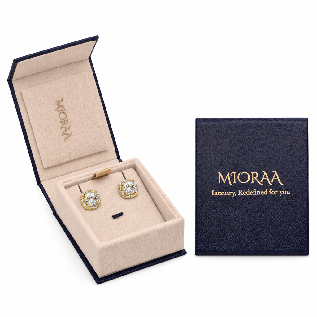 3.00 Carat Lab Grown Diamond Cushion Halo Stud Earrings, IGI Certified