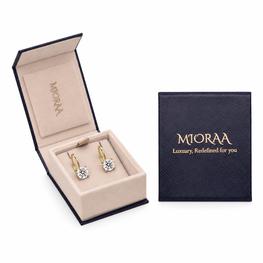 3.00 Carat Lab Grown Diamond Round Hoop Earrings, IGI Certified