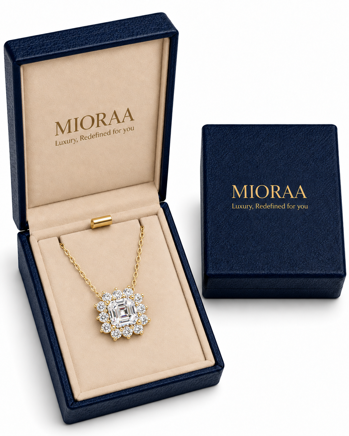3.51 Carat Lab Grown Diamond Grand Square Halo Pendant, IGI Certified