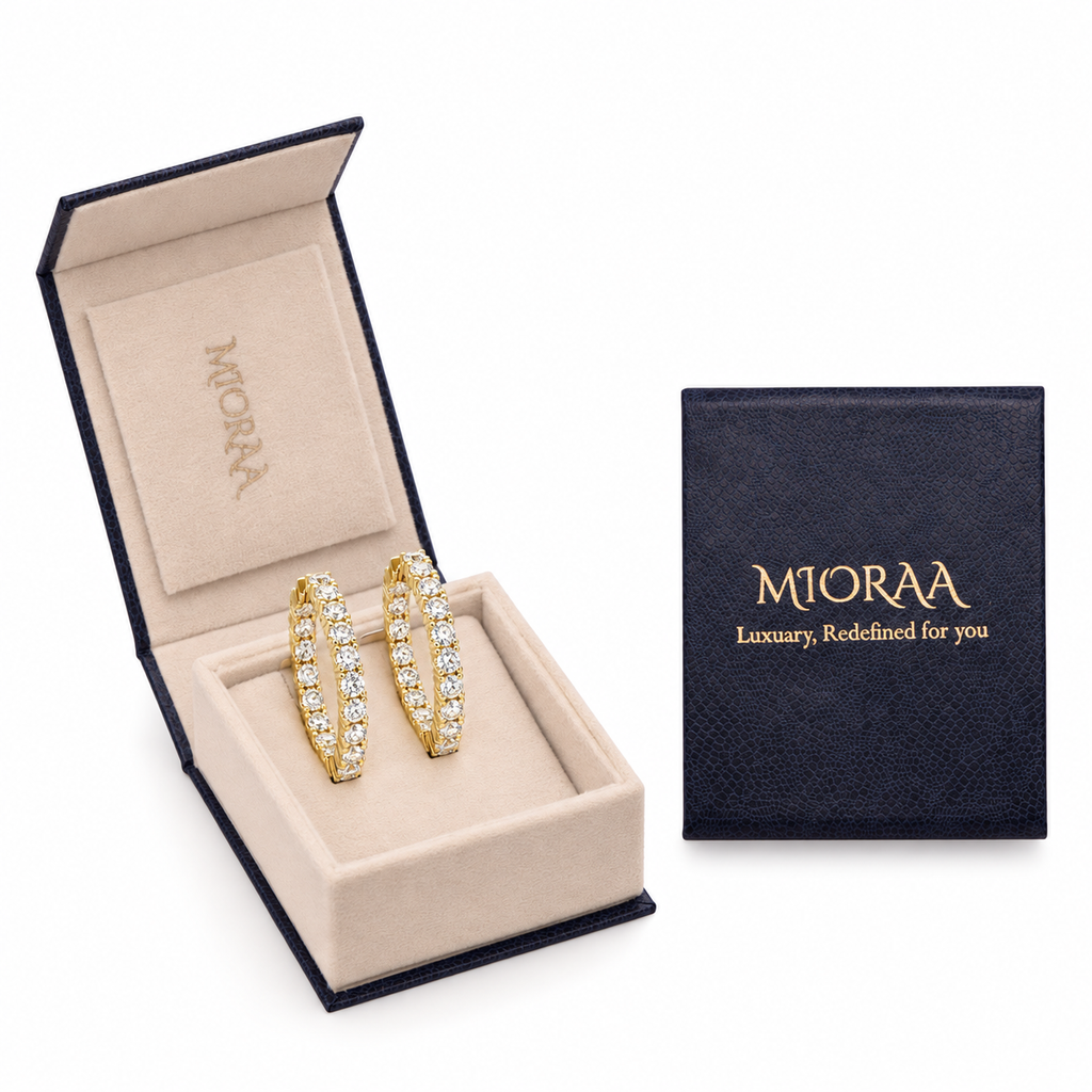 4.50 Carat Lab Grown Diamond Dream Inside-Out 360° Hoop Earrings, IGI Certified