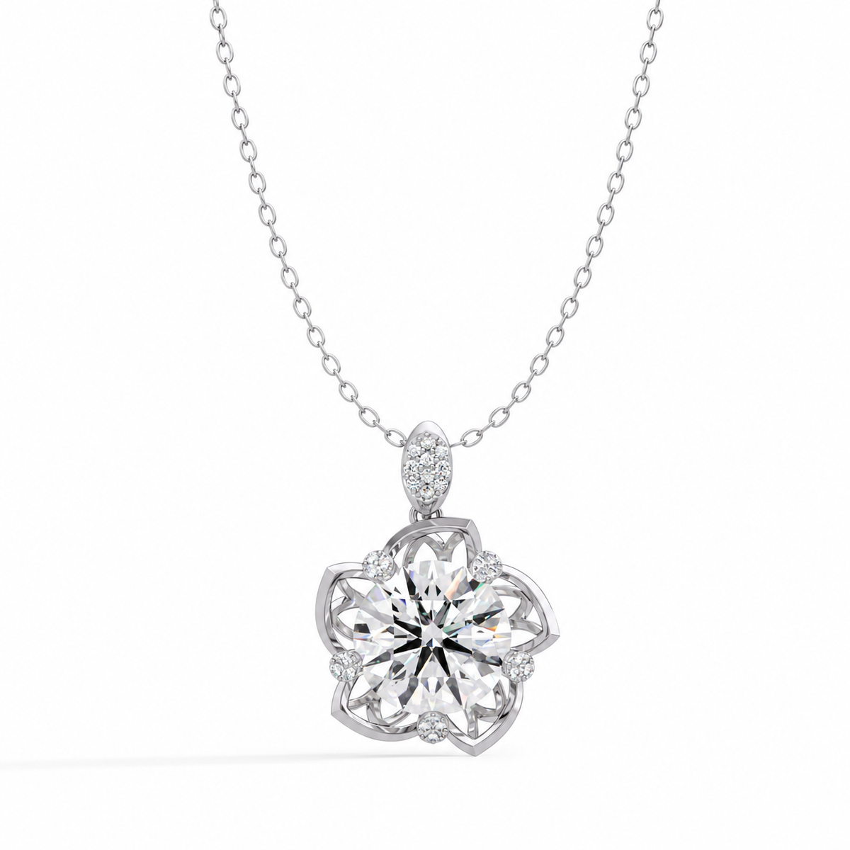 5.06 Carat Lab Grown Diamond Classic Round Brilliant Pendant, IGI Certified