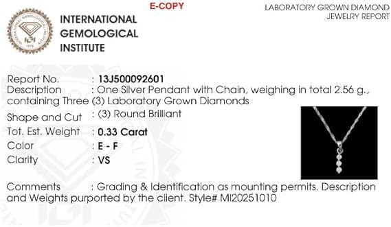 0.33 Carat Lab Grown Diamond Journey of Life Pendant